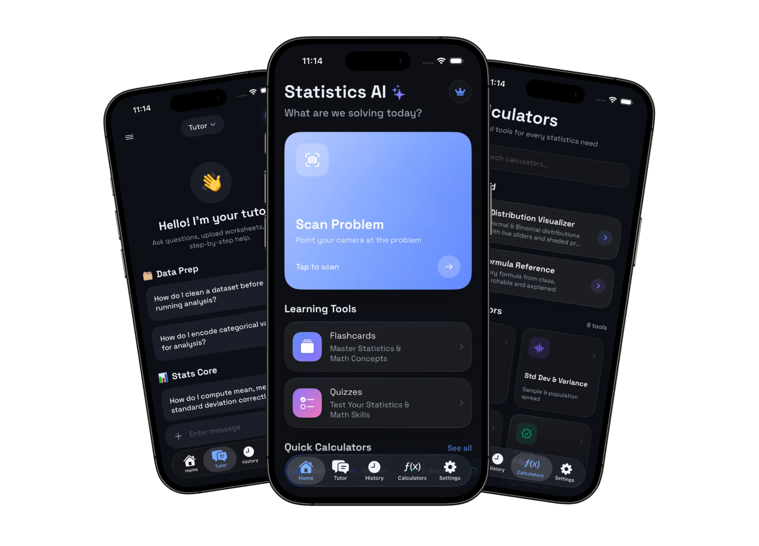 Face shape reference in dark mode